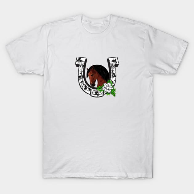 Horse Lovers Horseshoe T-Shirt by KC Morcom aka KCM Gems n Bling aka KCM Inspirations